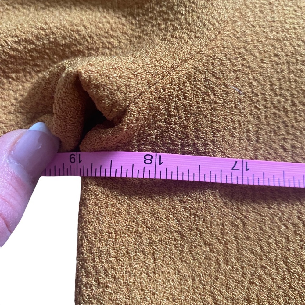 Zara blouse mustard yellow ruffle details large 3/4 sleeve - Picture 6 of 9